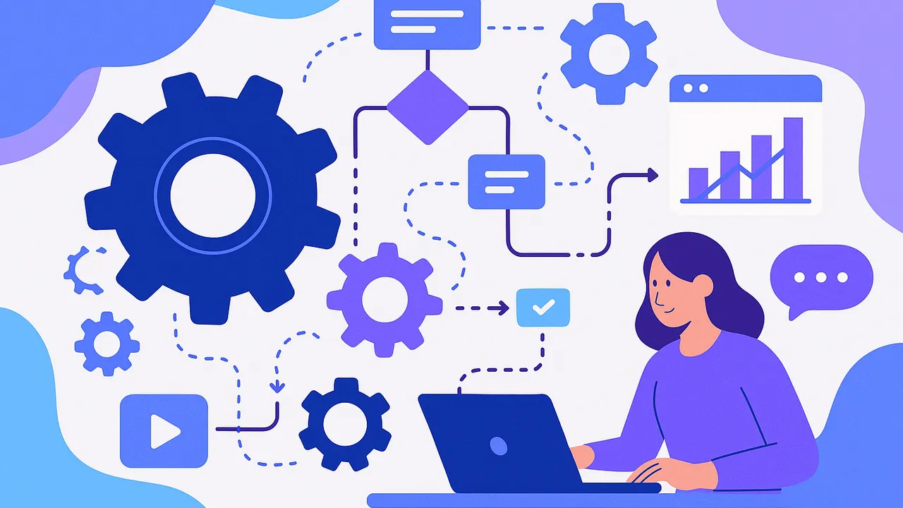 Business automation dashboard showing workflow efficiency improvements