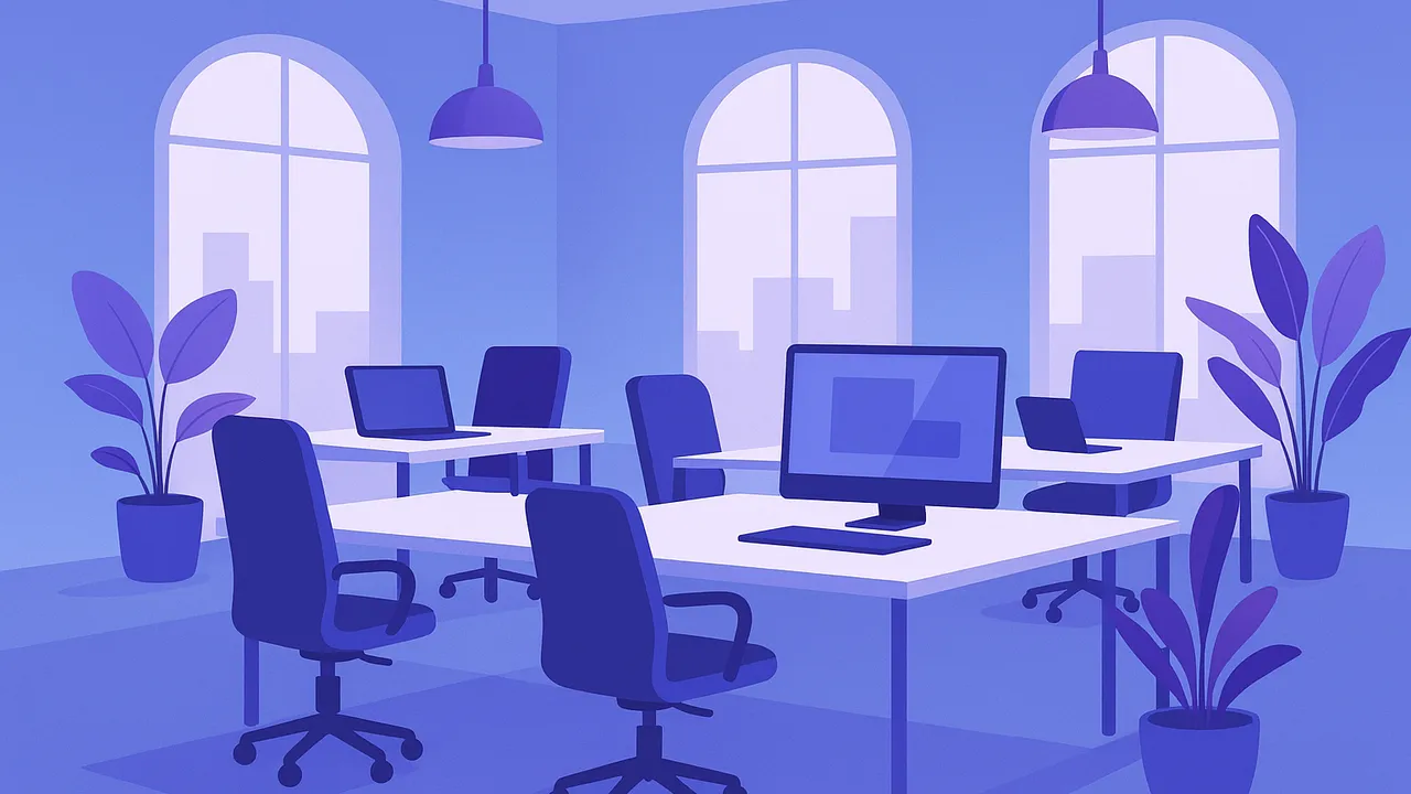 Modern office workspace showcasing innovation and collaboration