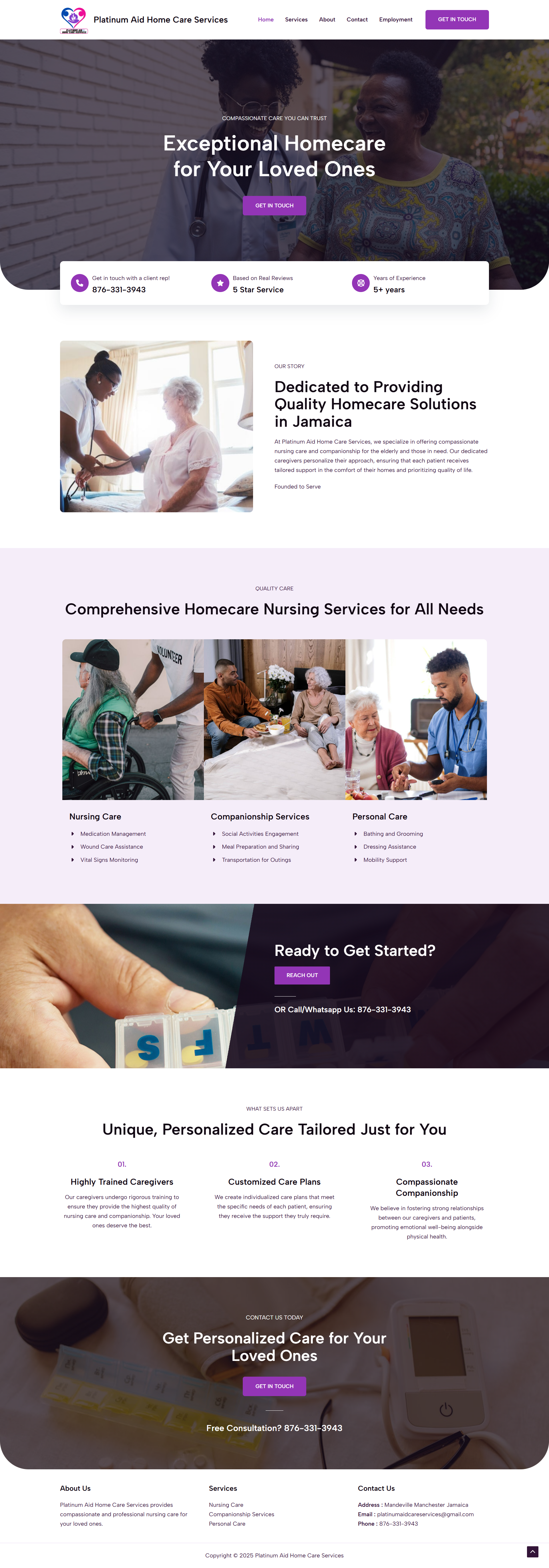 Platinum Aid Home Care Services — header preview
