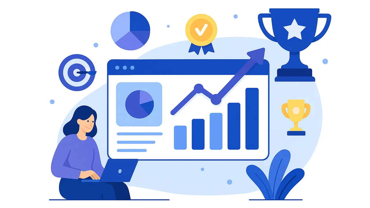 Analytics dashboard showing business growth and success metrics